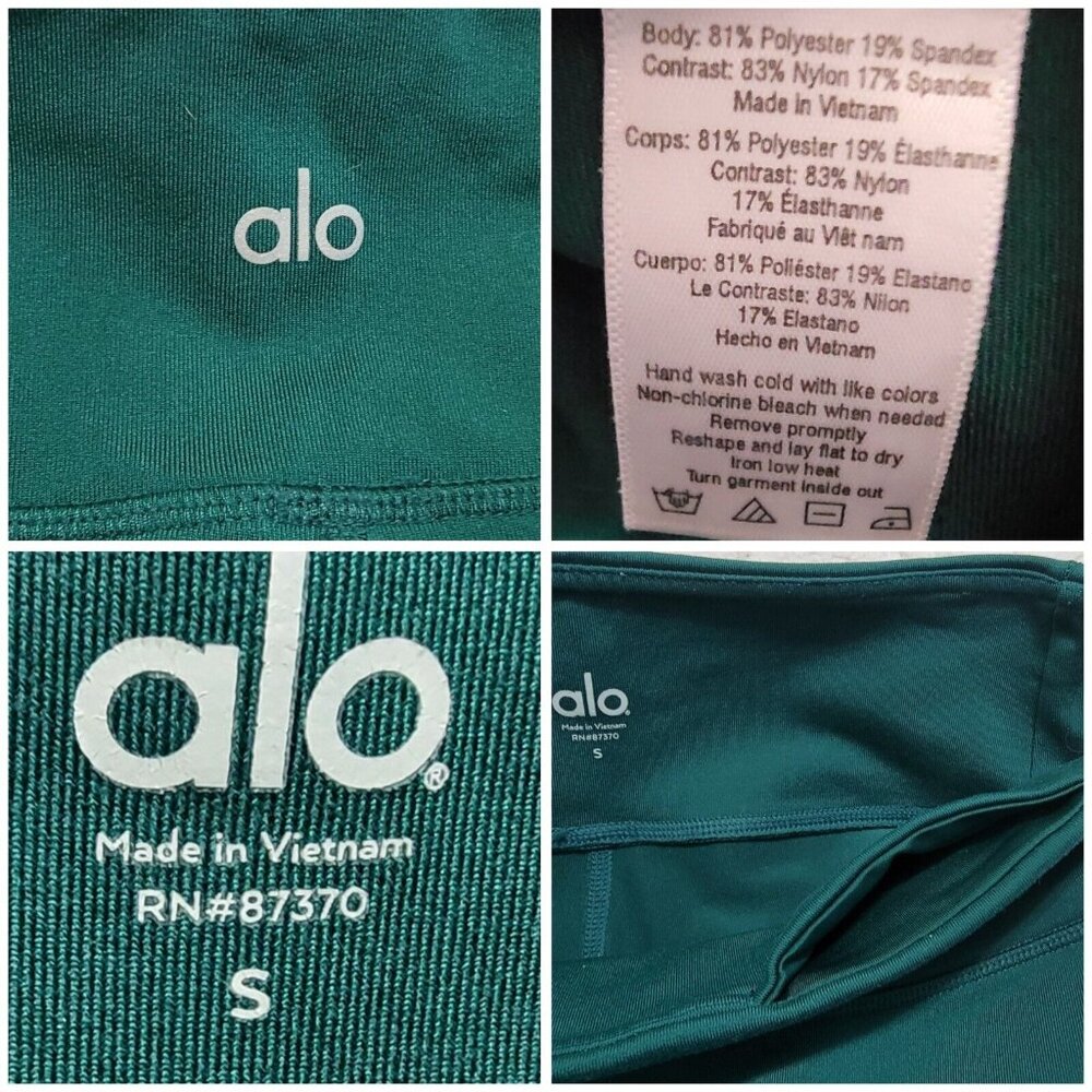 Alo Womens Green Pull On Moto Leggings Skinny Leg Elastic‎ Waist Size S - Picture 7 of 9